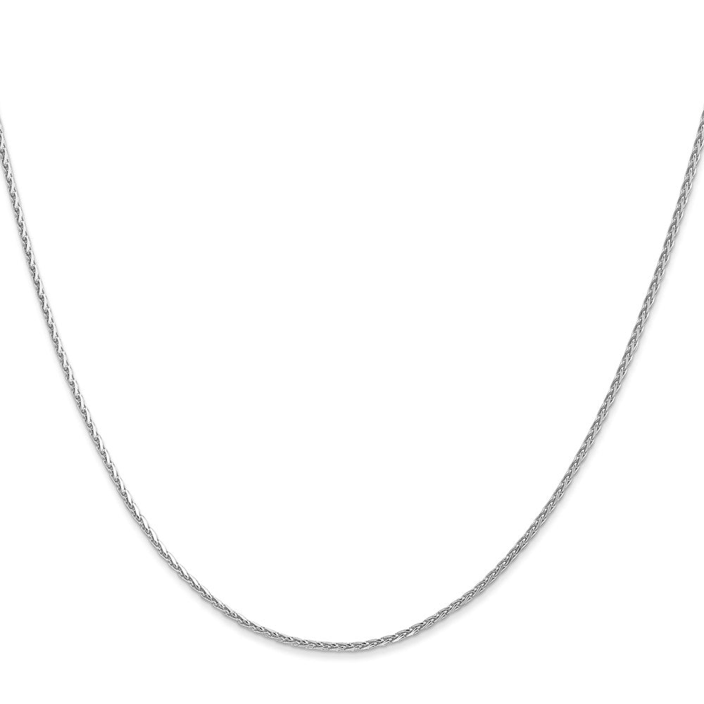 14K White Gold 1.3mm Diamond-cut Wheat Chain