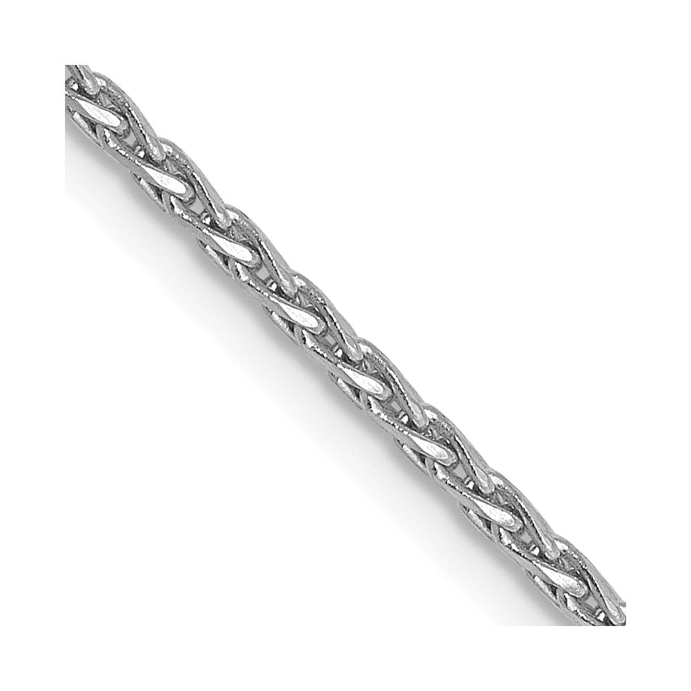 14K White Gold 1.3mm Diamond-cut Wheat Chain