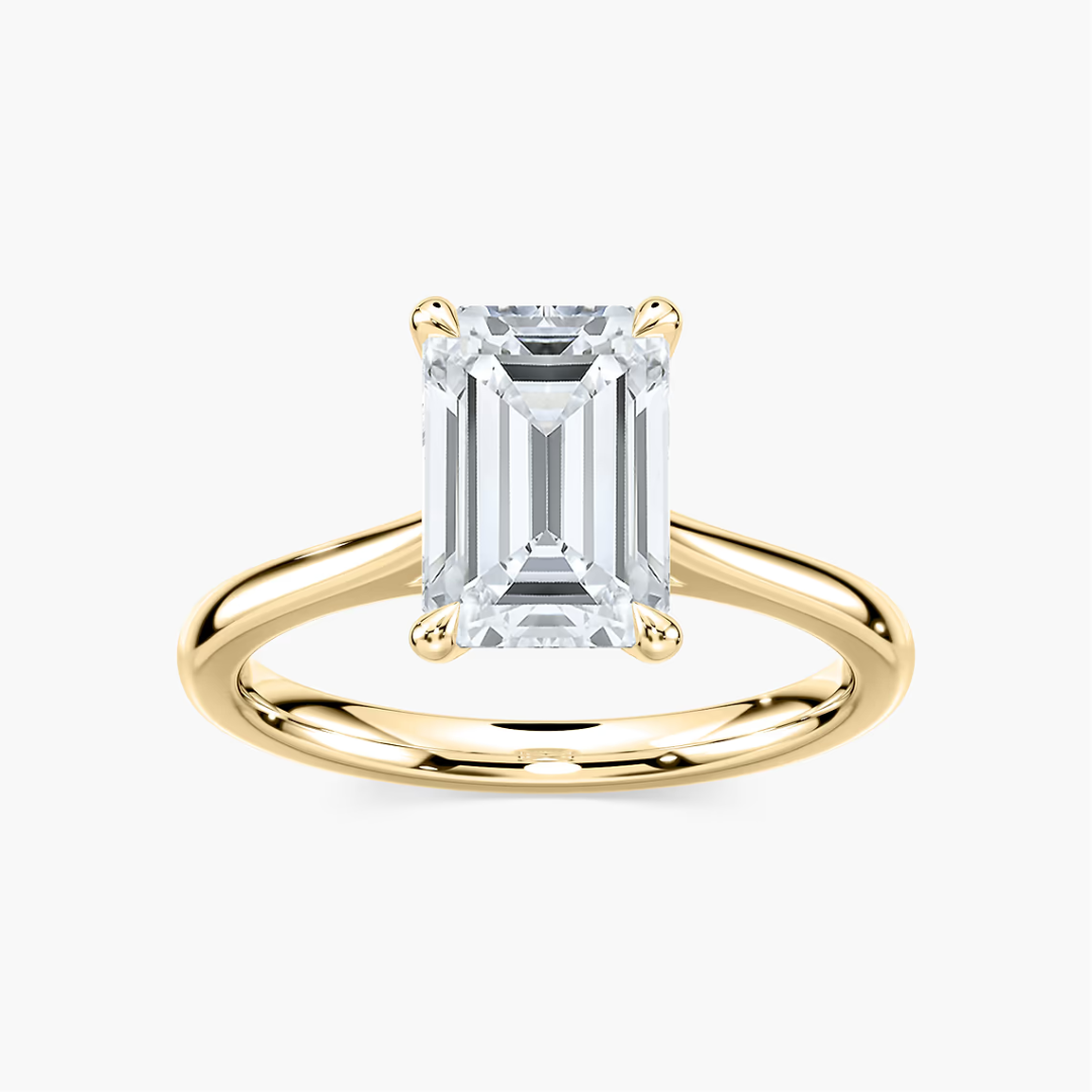 *Emerald Dior Claw Prong Solitaire Stackable