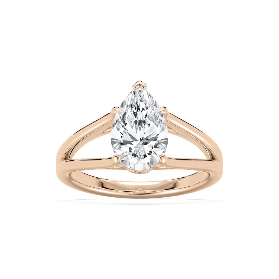 *Pear Esme Open Shank Solitaire