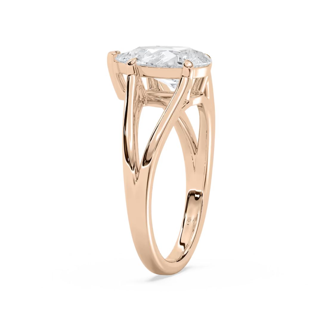 *Pear Esme Open Shank Solitaire