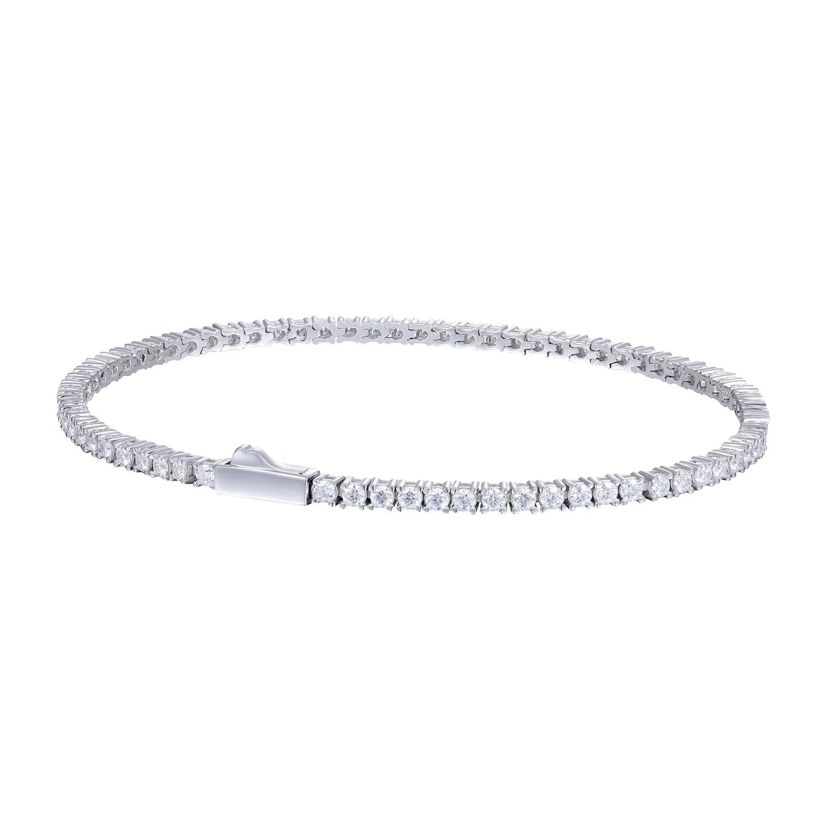 Lévêque Tennis Bracelet 2mm – 925 Silver & VVS Moissanite