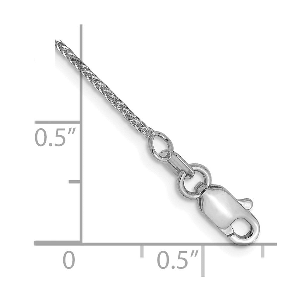 14K White Gold .8mm Diamond-cut Quadra Wheat Chain Anklet