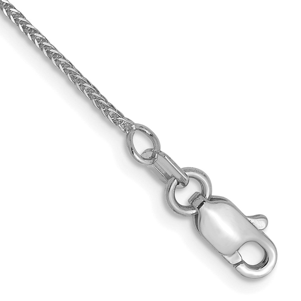 14K White Gold .8mm Diamond-cut Quadra Wheat Chain Anklet
