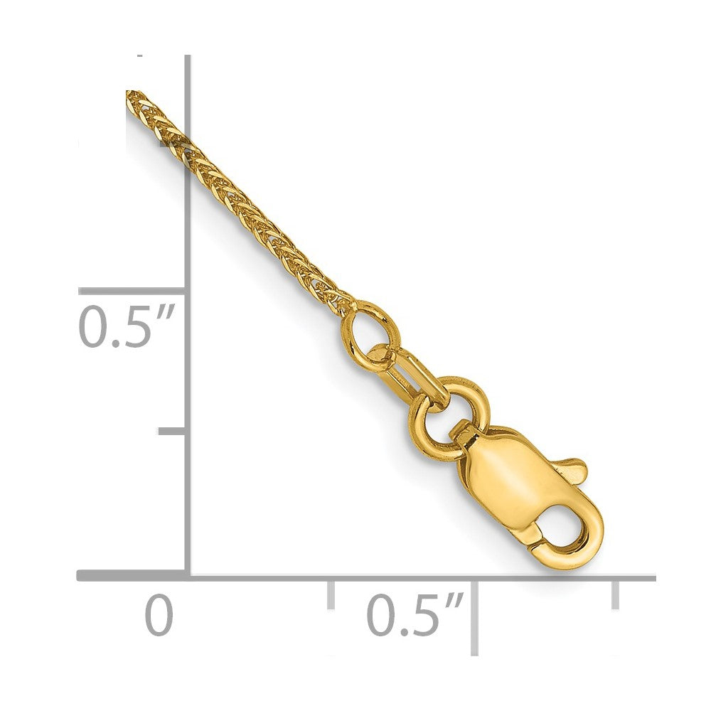 14K .8mm Diamond-cut Quadra Wheat Chain Anklet