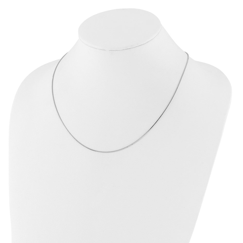 14K White Gold Adjustable .95mm Box Chain