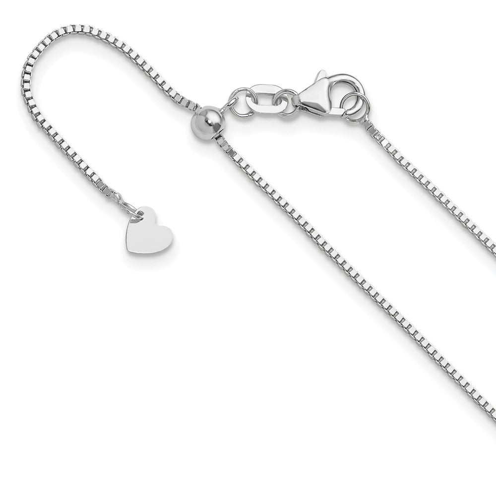 14K White Gold Adjustable .95mm Box Chain
