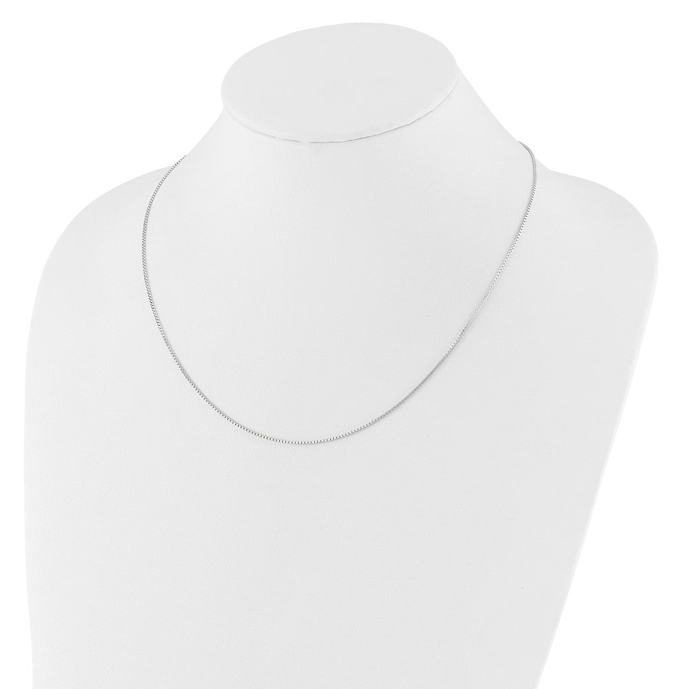 14K White Gold Adjustable 1.05mm Box Chain