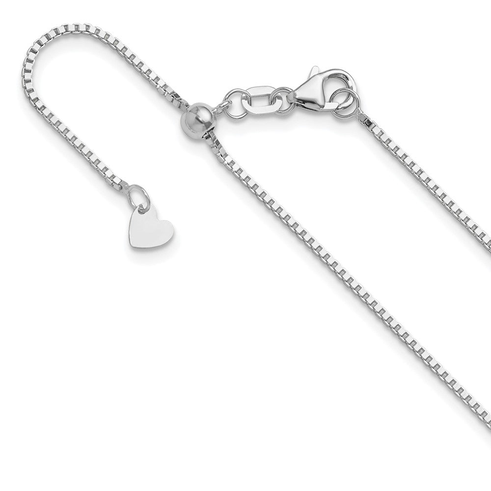 14K White Gold Adjustable 1.05mm Box Chain