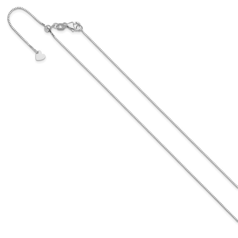 14K White Gold Adjustable .85mm Box Chain