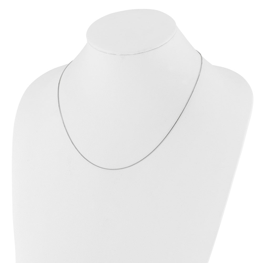 14K White Gold Adjustable .85mm Box Chain