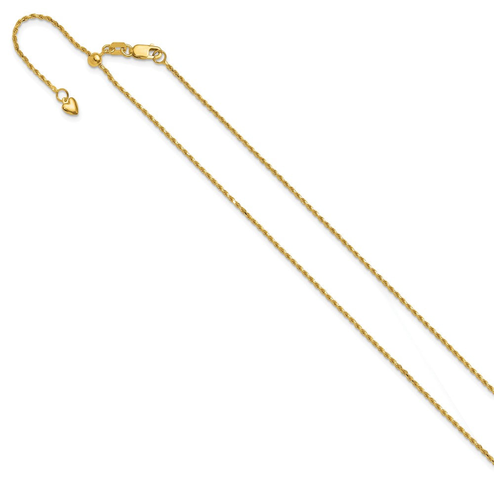 14K Adjustable 1.2mm Diamond-cut Rope Chain