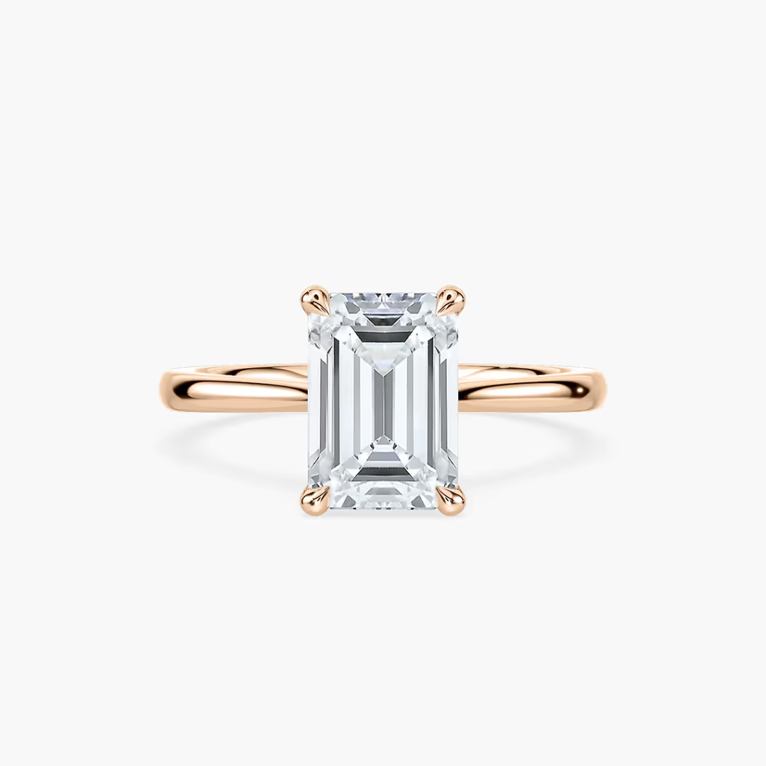 *Emerald Dior Claw Prong Solitaire Stackable