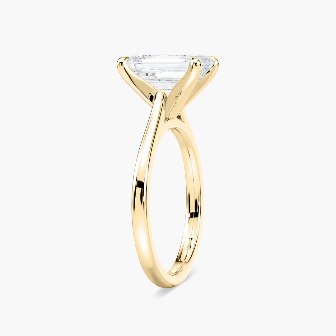 *Emerald Dior Claw Prong Solitaire Stackable