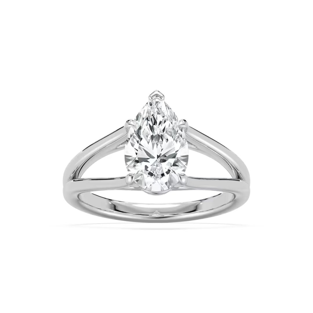 *Pear Esme Open Shank Solitaire