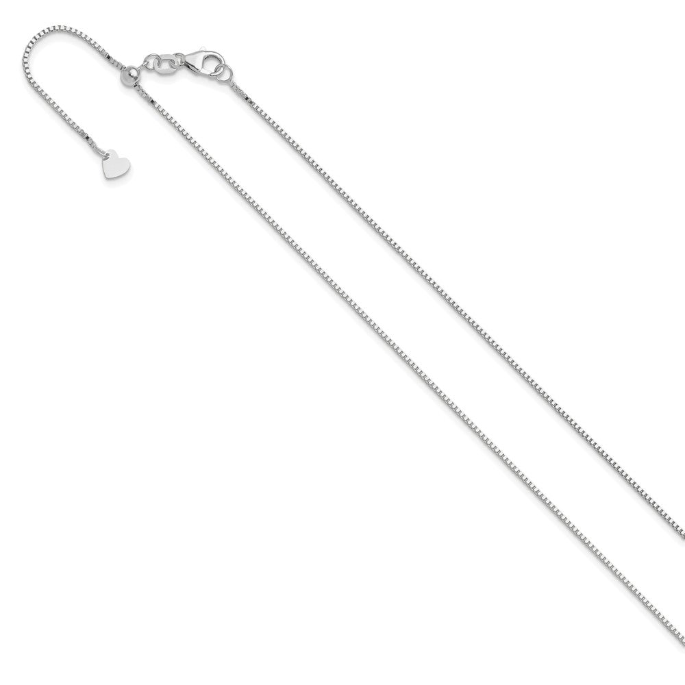 10K White Gold Adjustable .95mm Box Chain