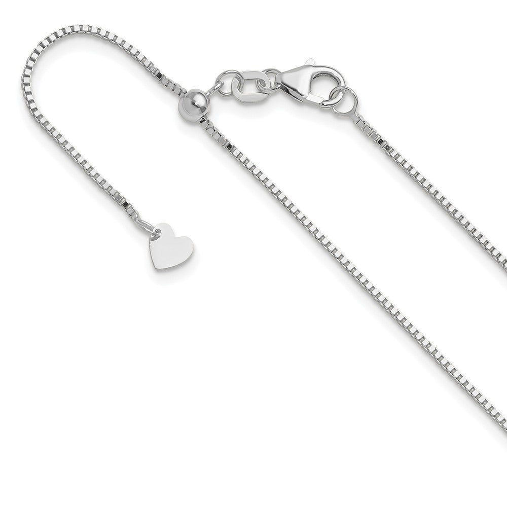 10K White Gold Adjustable .95mm Box Chain