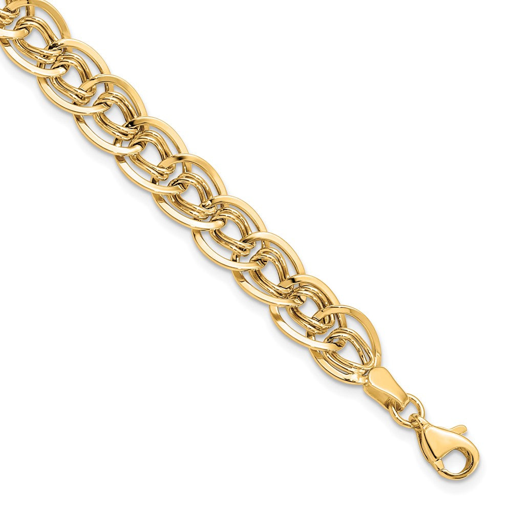 10K Yellow Gold Triple Fancy Link Bracelet