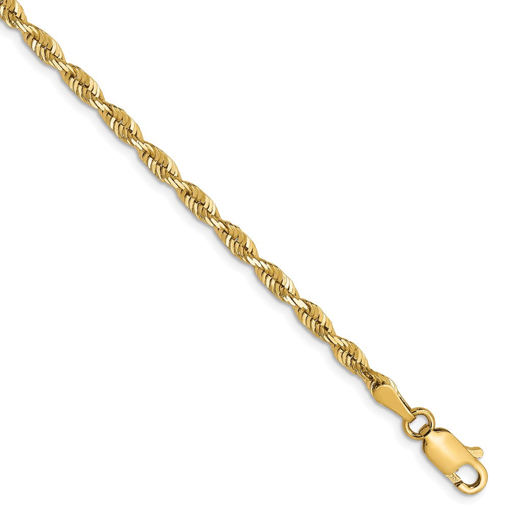 10K 2.75mm Ultra Diamond-cut Lightweight Rope Chain