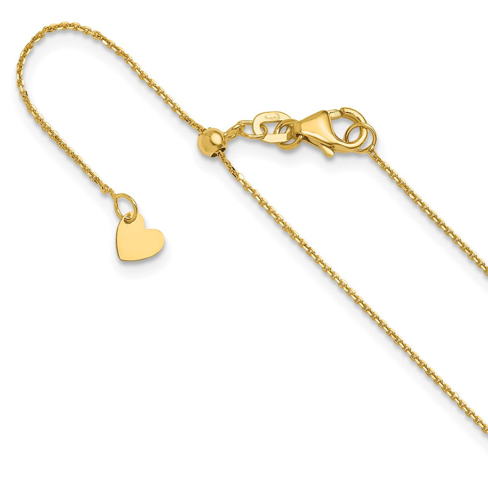 10K Adjustable 1mm Diamond-cut Cable Chain