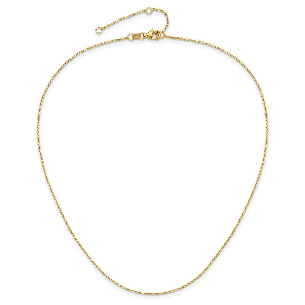 10K Yellow Gold 1.05mm Diamond-cut Cable 1in+1in Adjustable Chain