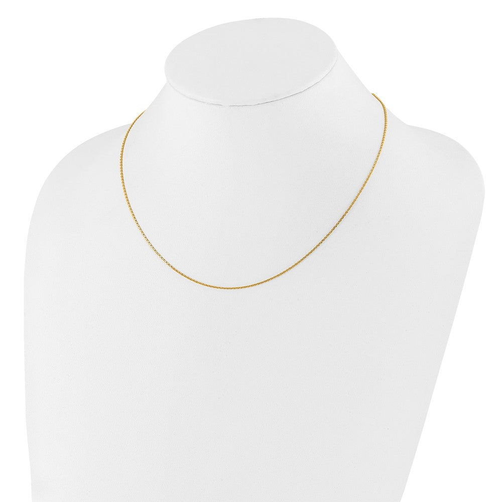 10K Yellow Gold 1.05mm Diamond-cut Cable 1in+1in Adjustable Chain