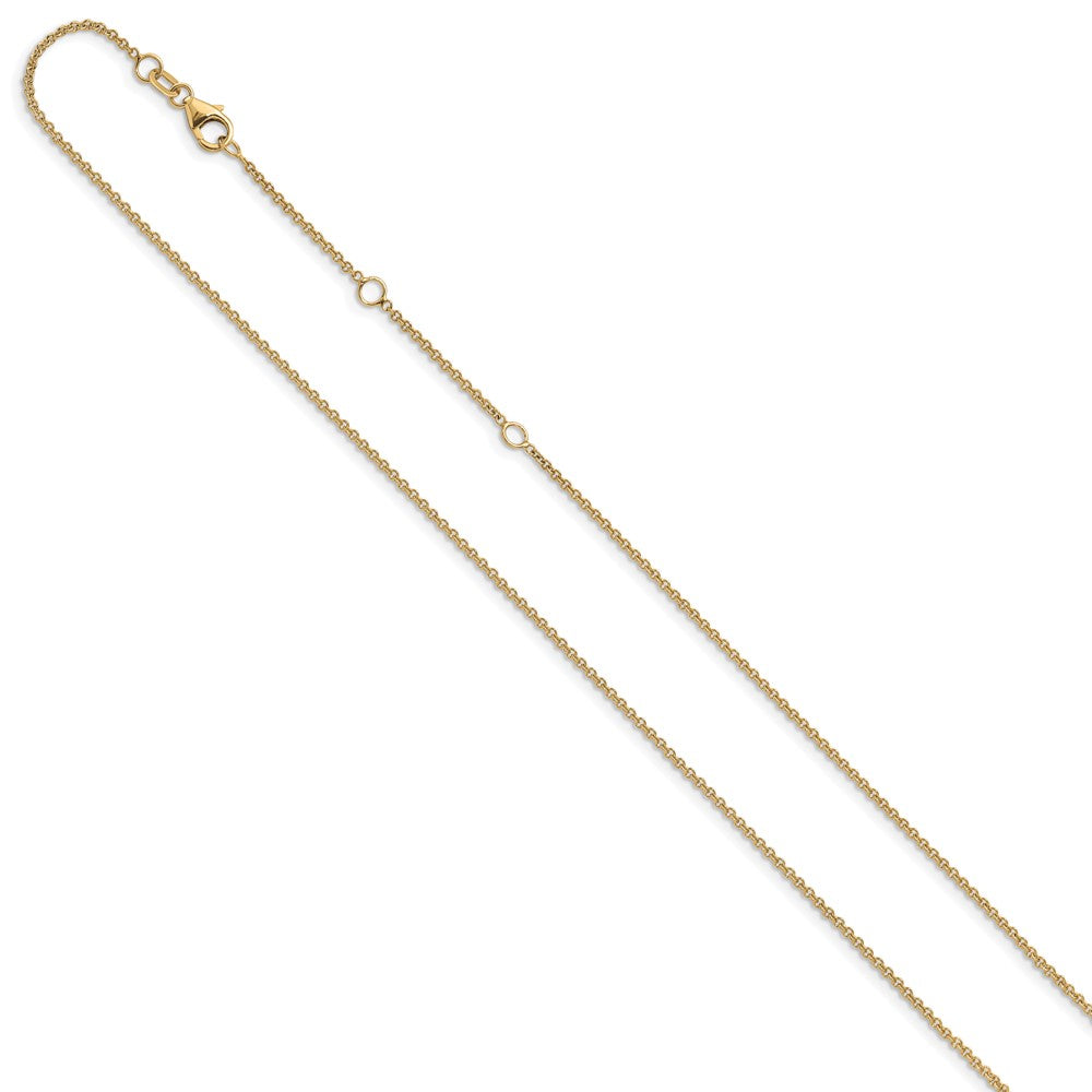 10K 1.4mm Round Cable 1in+1in Adjustable Chain