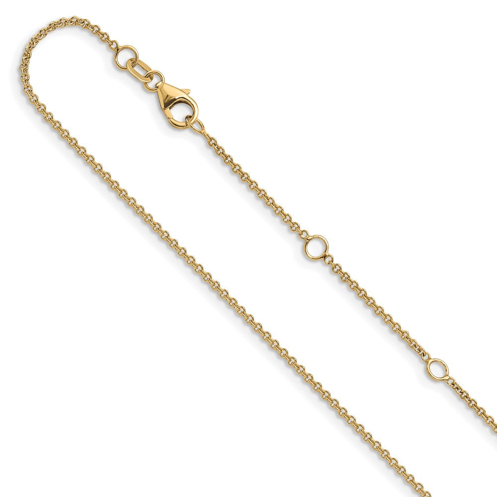 10K 1.4mm Round Cable 1in+1in Adjustable Chain