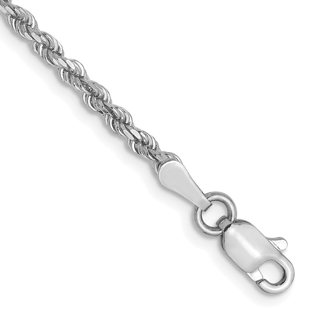 10K White Gold 2.0mm Diamond-cut Rope Chain