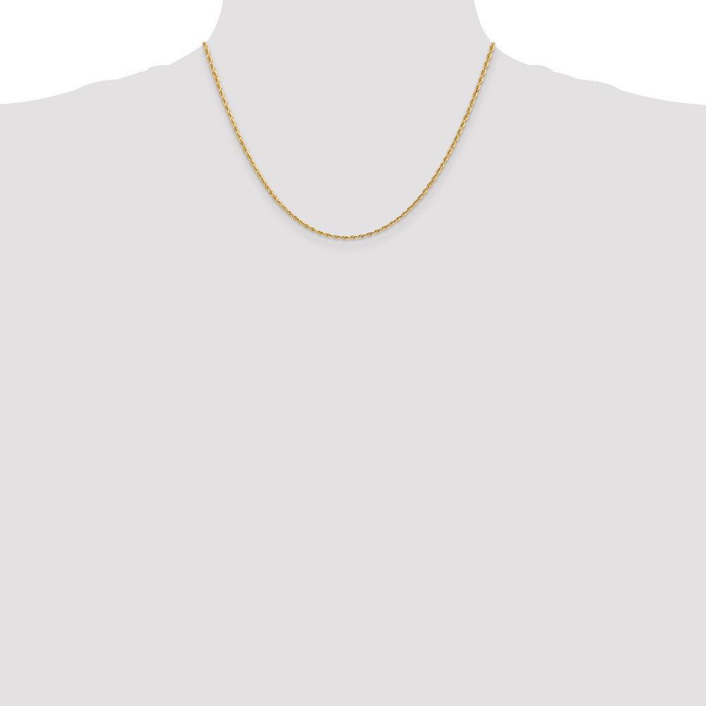 10K 2.0mm Diamond-cut Quadruple Rope Chain