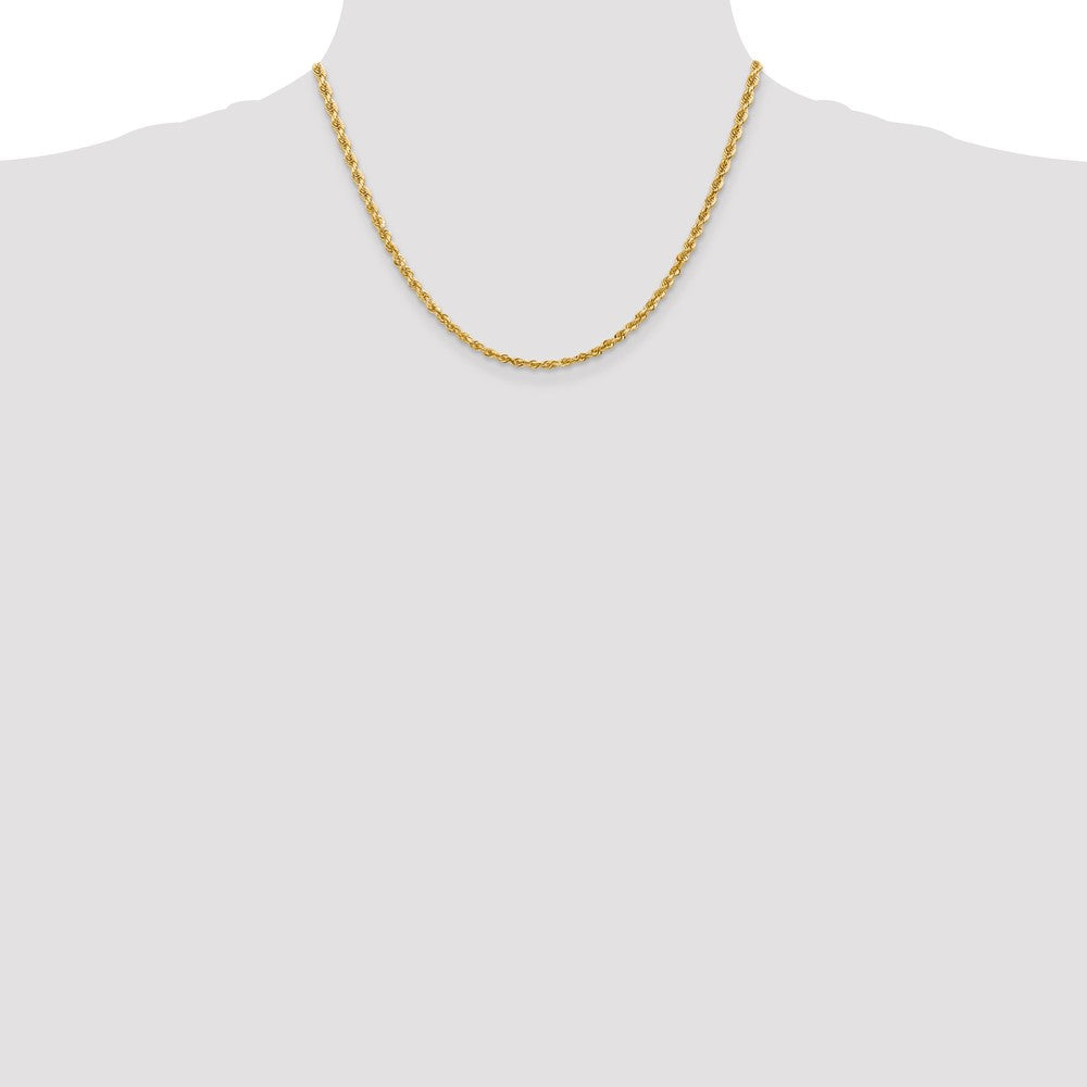 10K 3.35mm Diamond-cut Quadruple Rope Chain