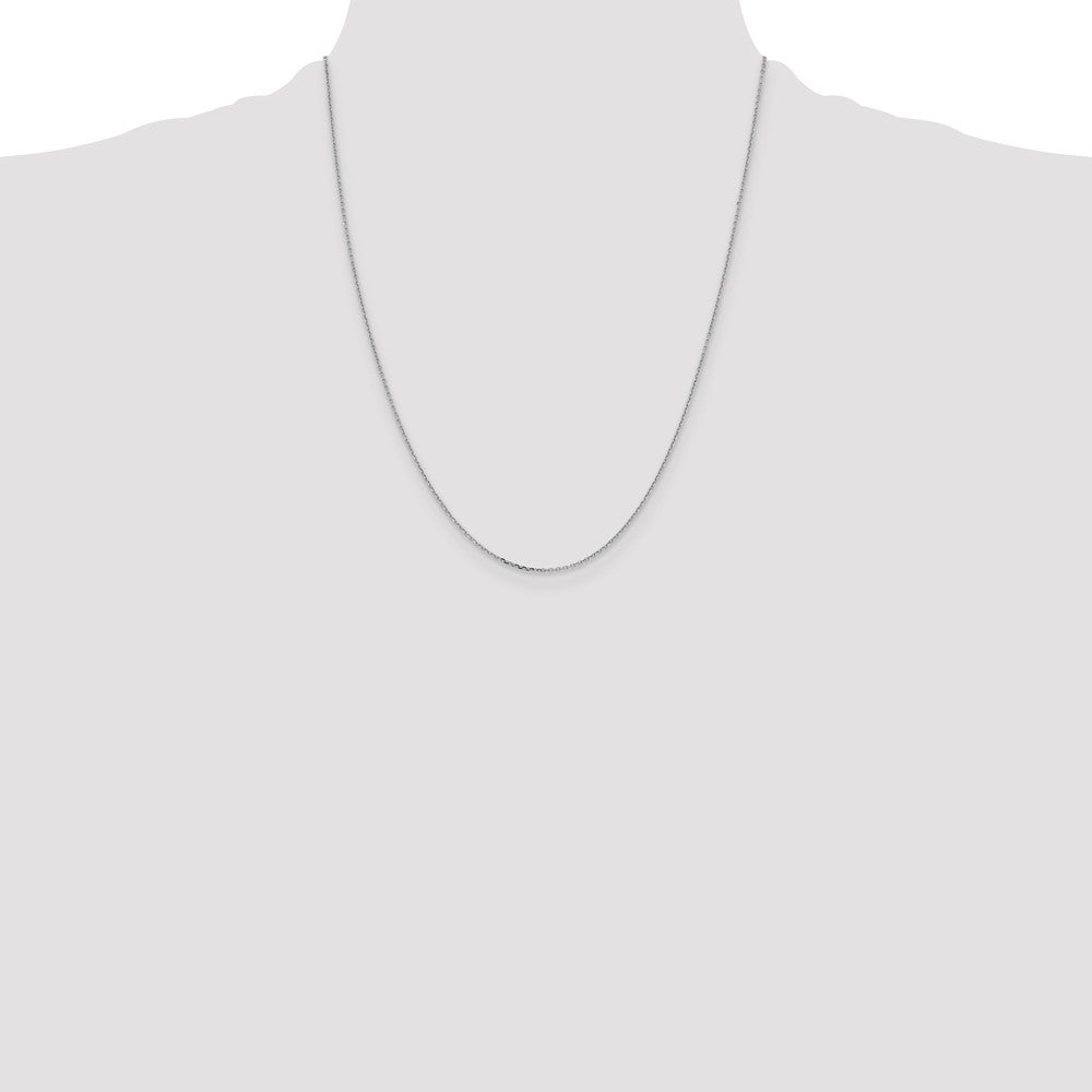 10K White Gold 1.05mm Diamond-cut Cable Chain