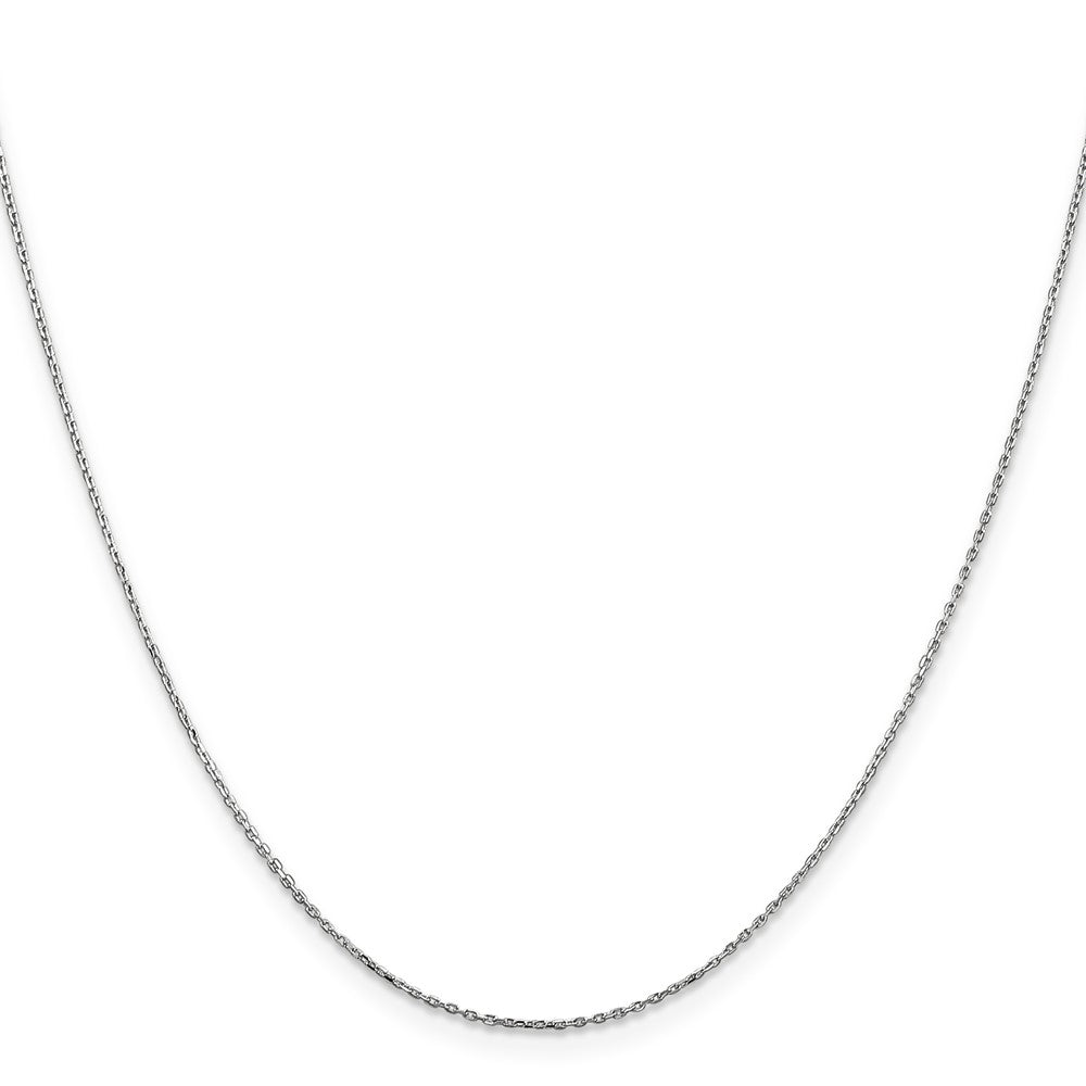 10K White Gold .8mm Diamond-cut Cable with Lobster Clasp Chain