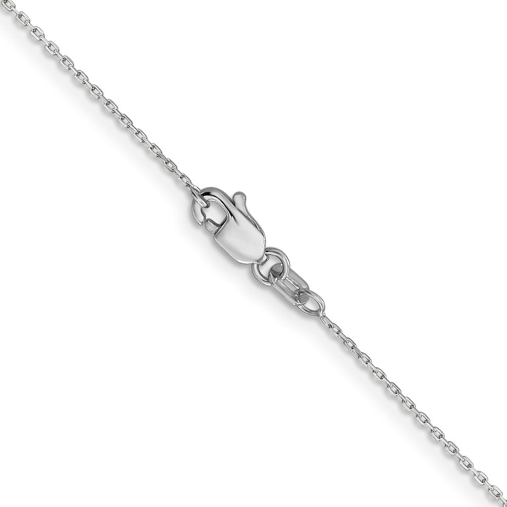 10K White Gold .8mm Diamond-cut Cable with Lobster Clasp Chain