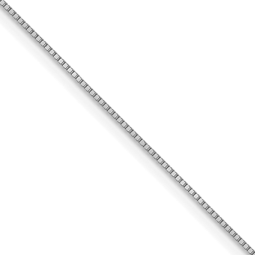 10K White Gold .5mm Baby Box with Lobster Clasp Chain