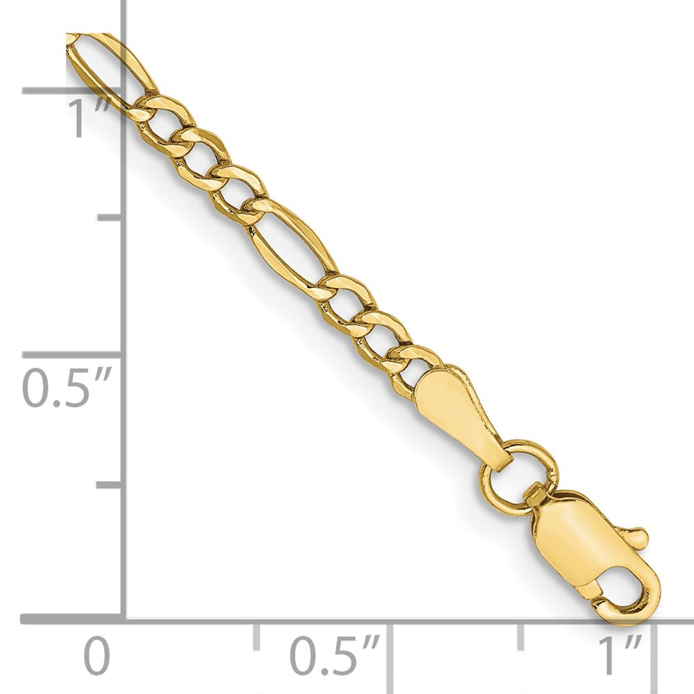 10K 2.5mm Semi-Solid Figaro Chain
