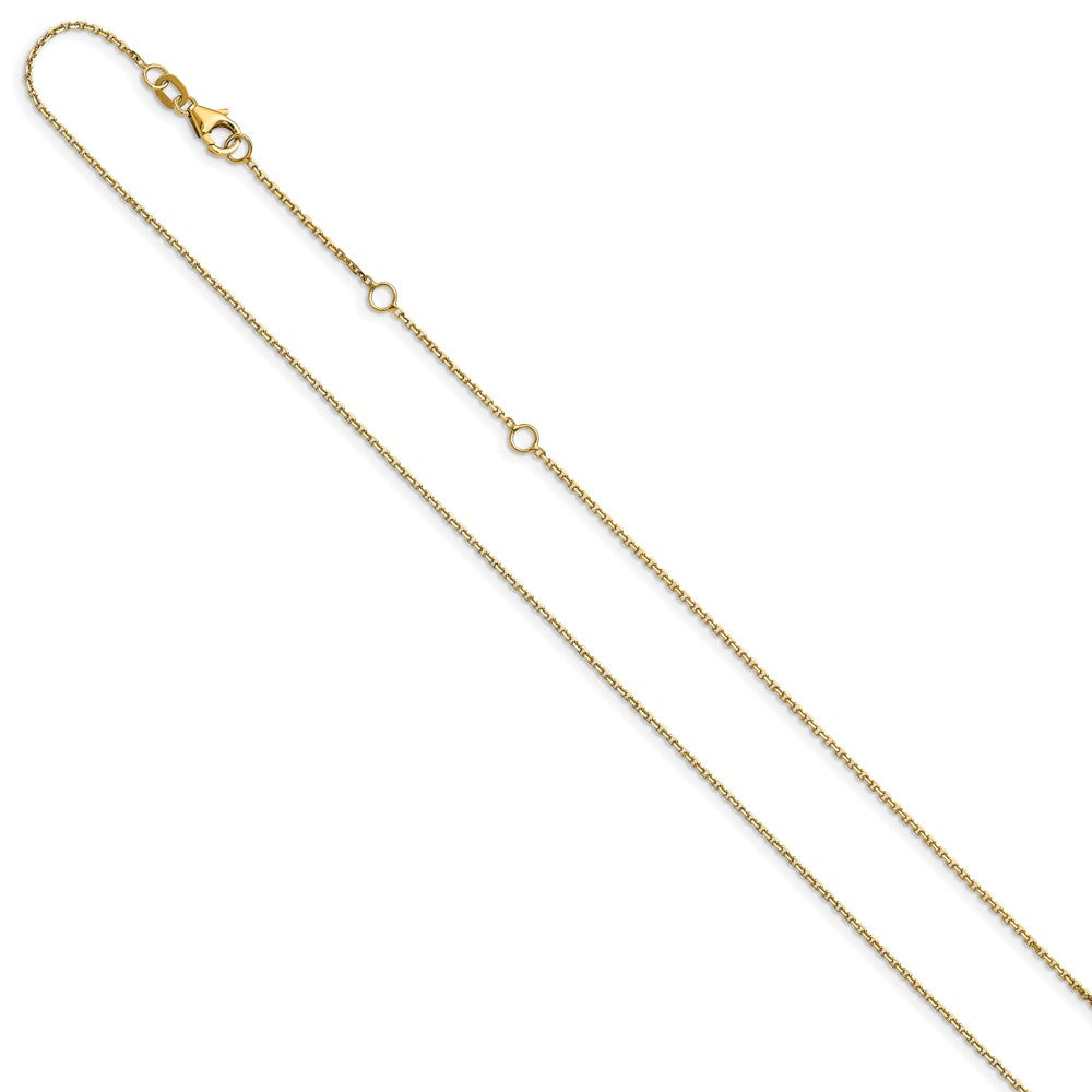 10K .8mm Diamond-cut Round Cable 1in+1in Adjustable Chain