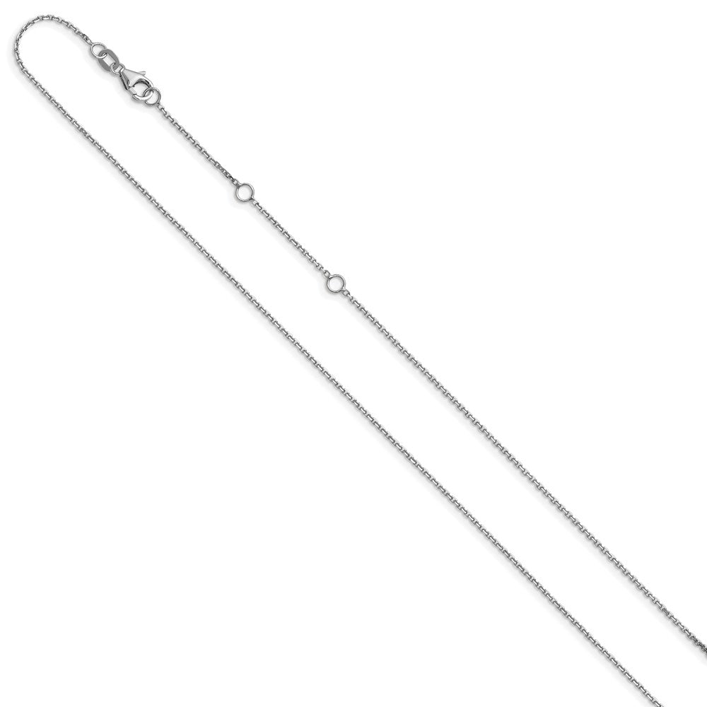 10K WG .8mm Diamond-cut Round Cable 1in+1in Adjustable Chain