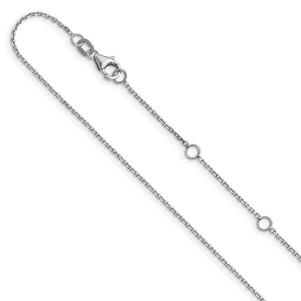 10K WG .8mm Diamond-cut Round Cable 1in+1in Adjustable Chain