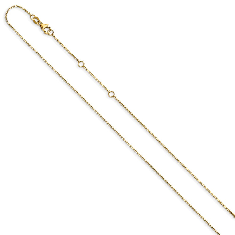 10K .95mm Diamond-cut Round Cable 1in+1in Adjustable Chain