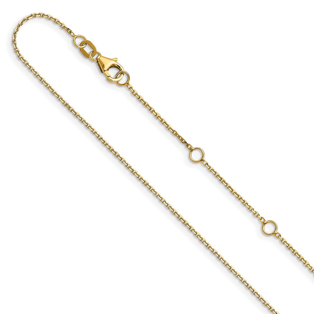 10K .95mm Diamond-cut Round Cable 1in+1in Adjustable Chain