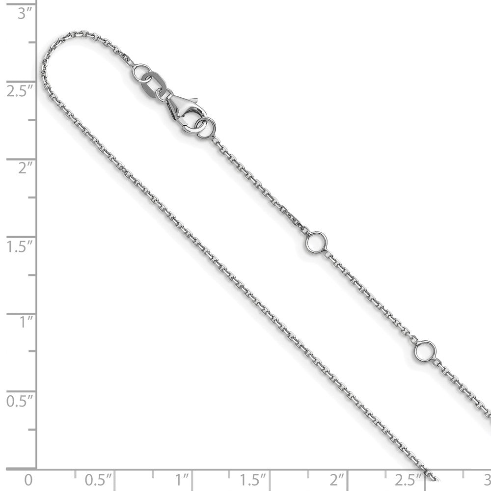 10K WG .95mm Diamond-cut Round Cable 1in+1in Adjustable Chain