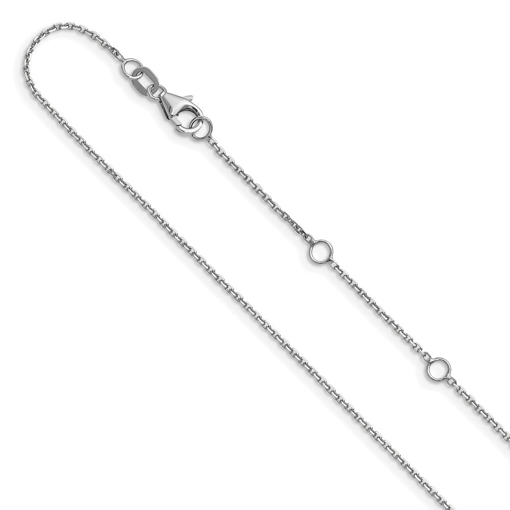 10K WG .95mm Diamond-cut Round Cable 1in+1in Adjustable Chain