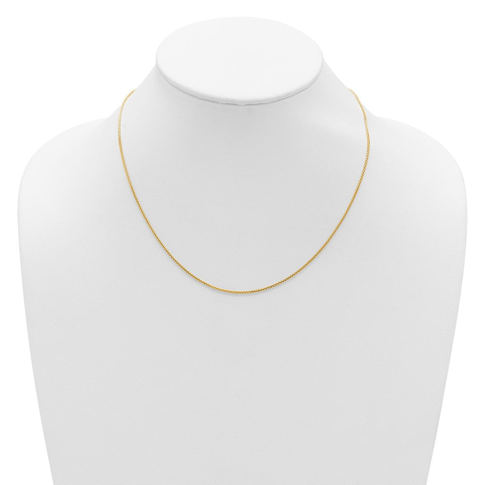 10K 1.25mm Diamond-cut Spiga 1in+1in Adjustable Chain