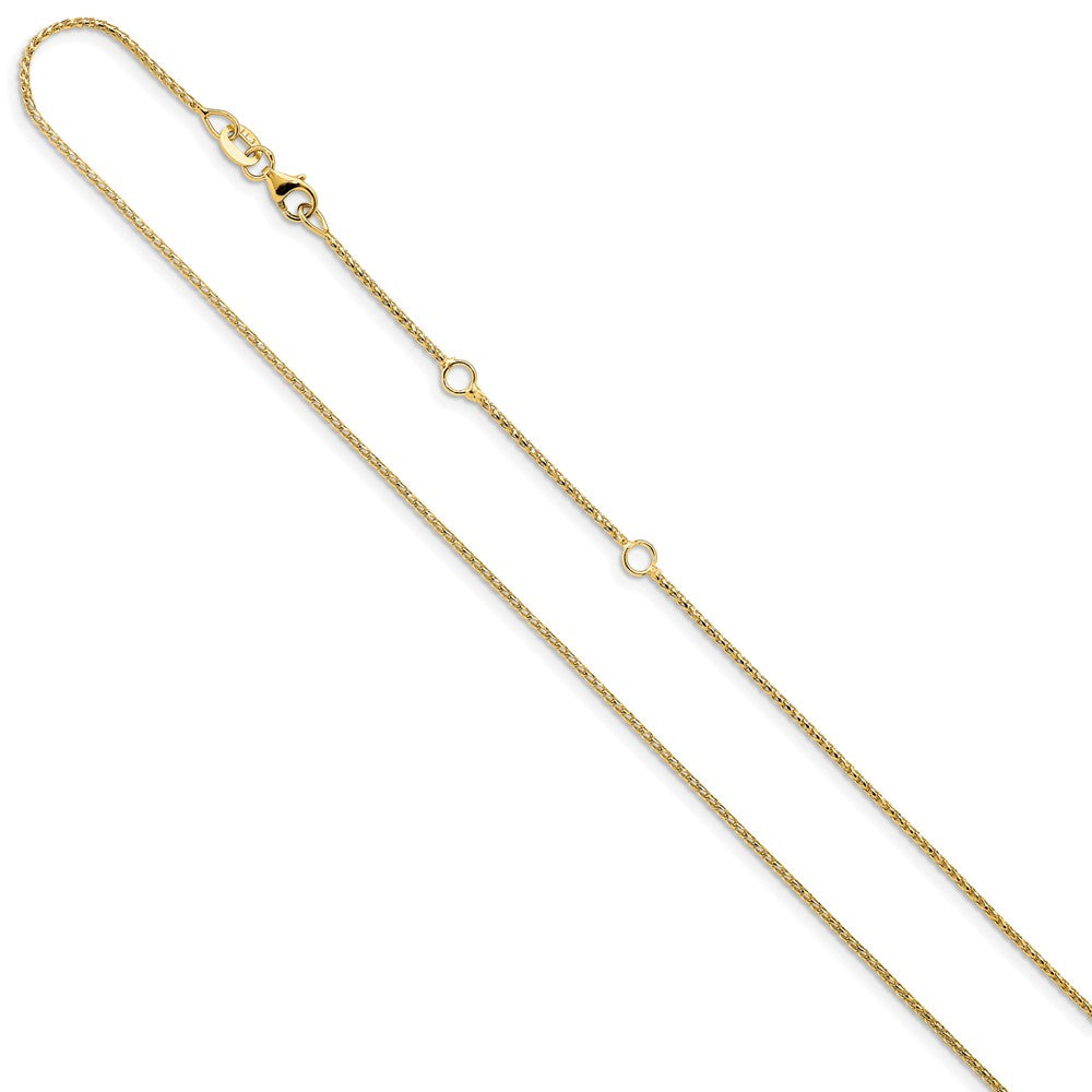 10K 1mm Diamond-cut Open Franco 1in+1in Adjustable Chain