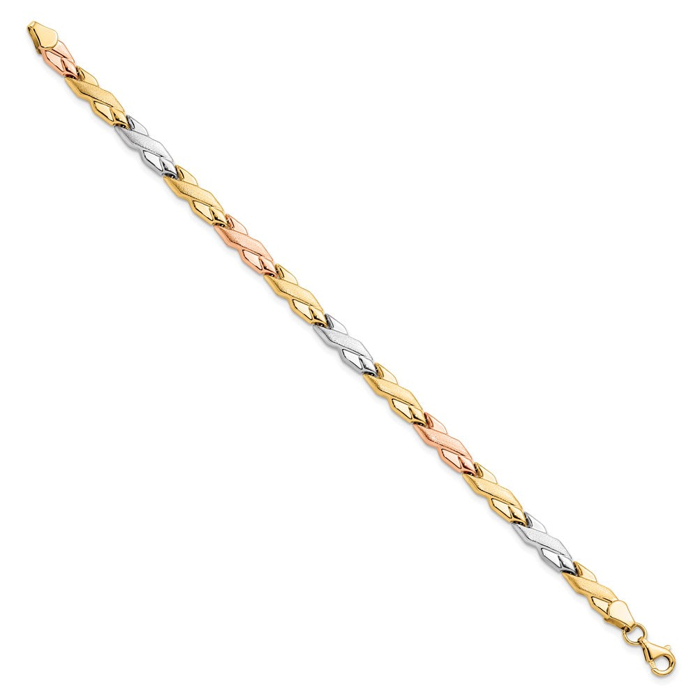 10K with Rose and White Rhodium Bracelet