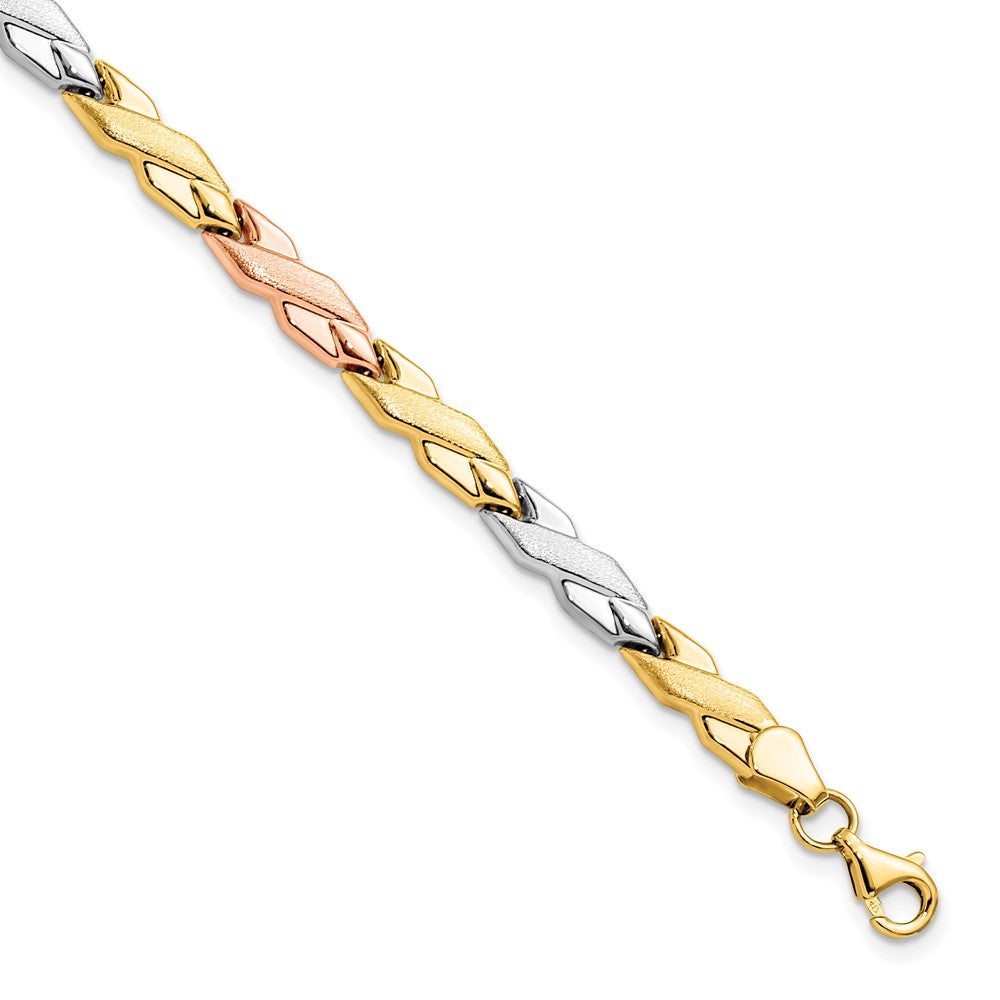 10K with Rose and White Rhodium Bracelet
