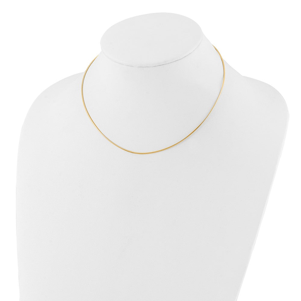 10K Yellow Gold 1mm Snake Wire Necklace