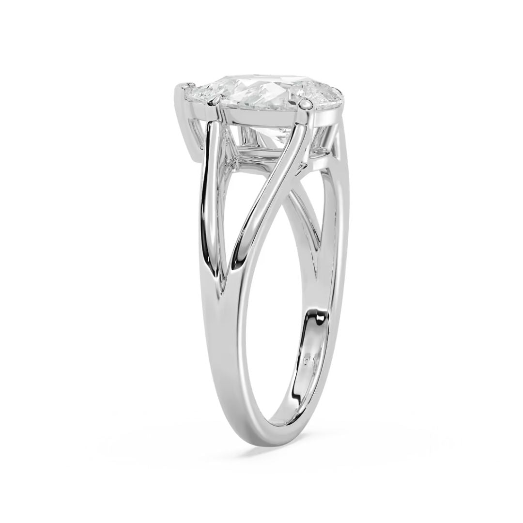 *Pear Esme Open Shank Solitaire