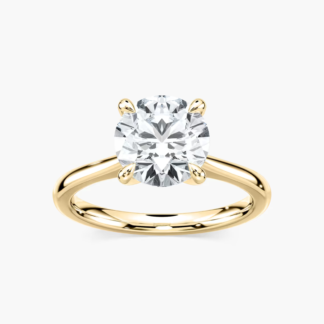 *Round Dior Claw Prong Solitaire Stackable